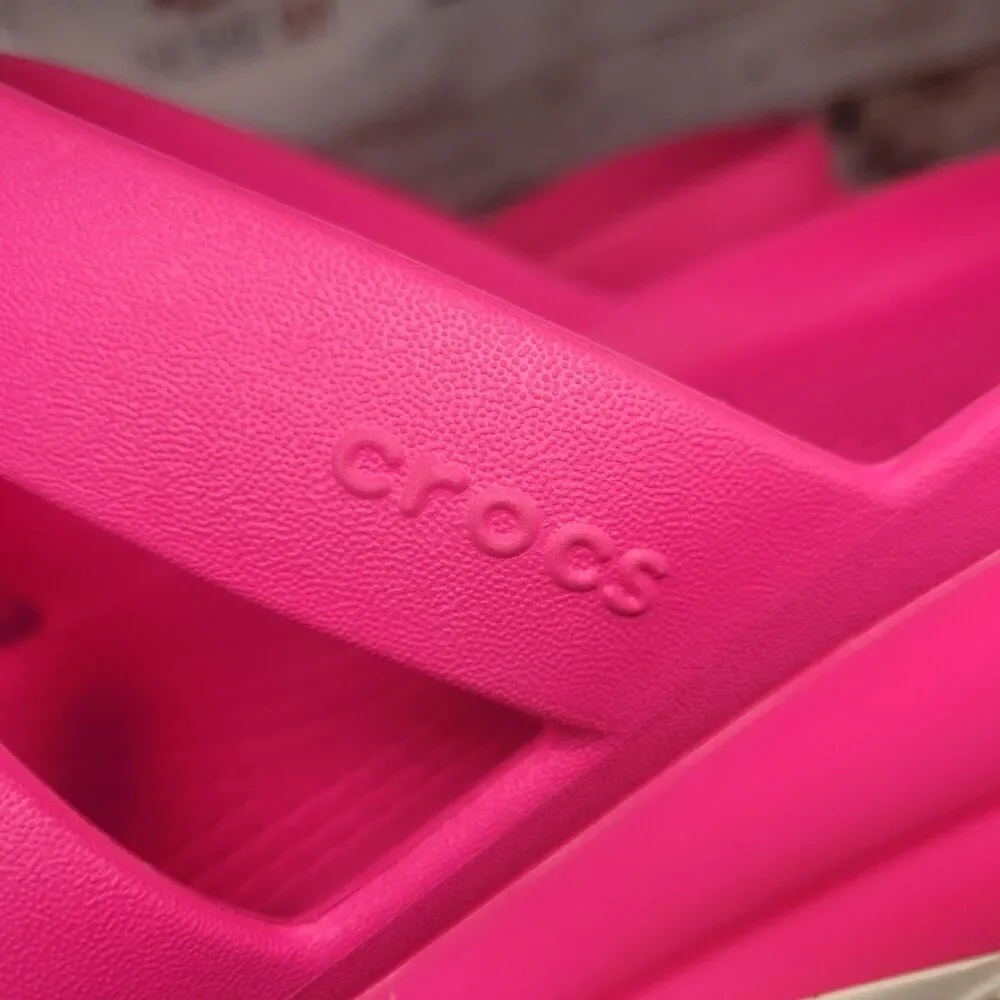 Crocs Mega Crush Triple Strap Women Size 9 Pink Platform Sandals